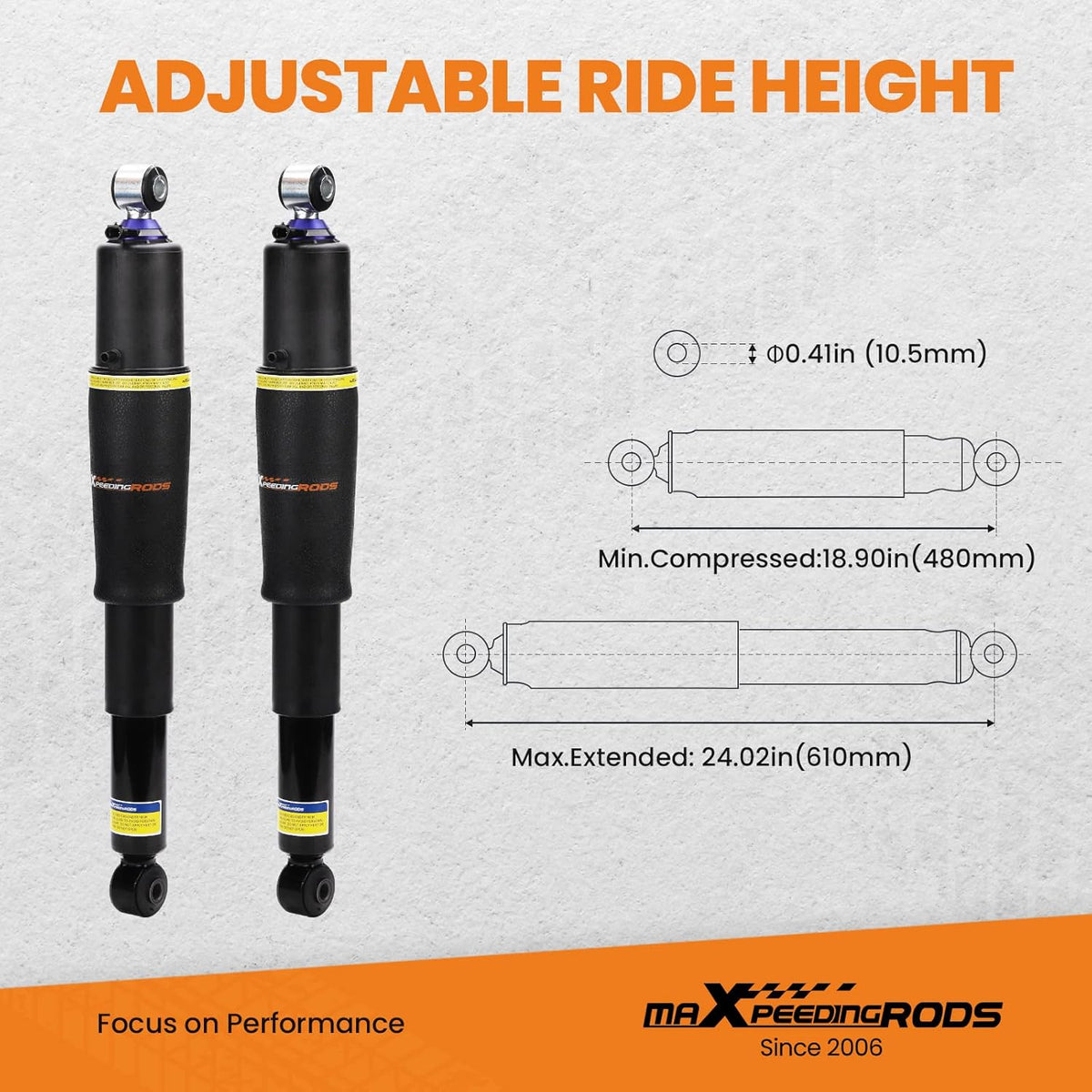 2PCS Rear Air Shocks Suspension Struts B237249