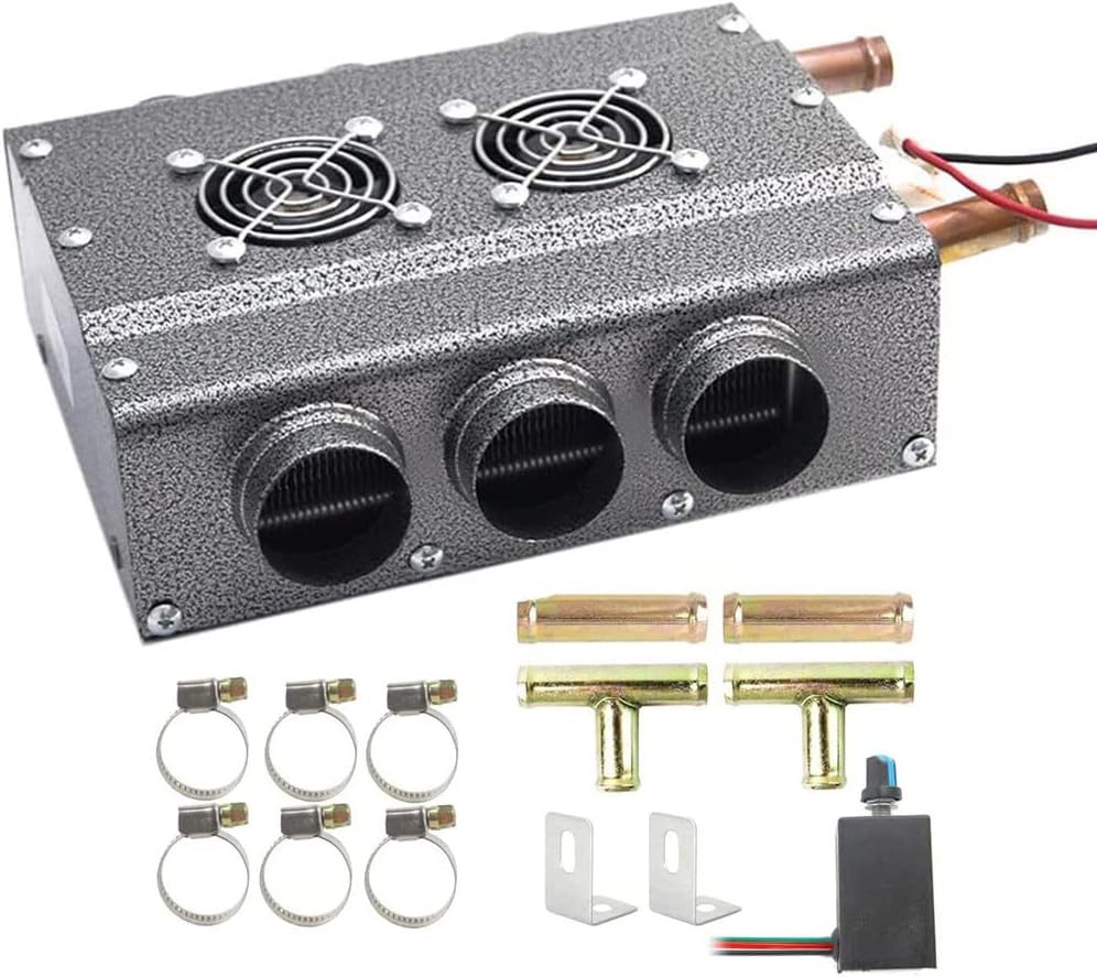 Compact 12V Dual Sides 6 Vents Heater with Speed Switch, Pack of 2 N131