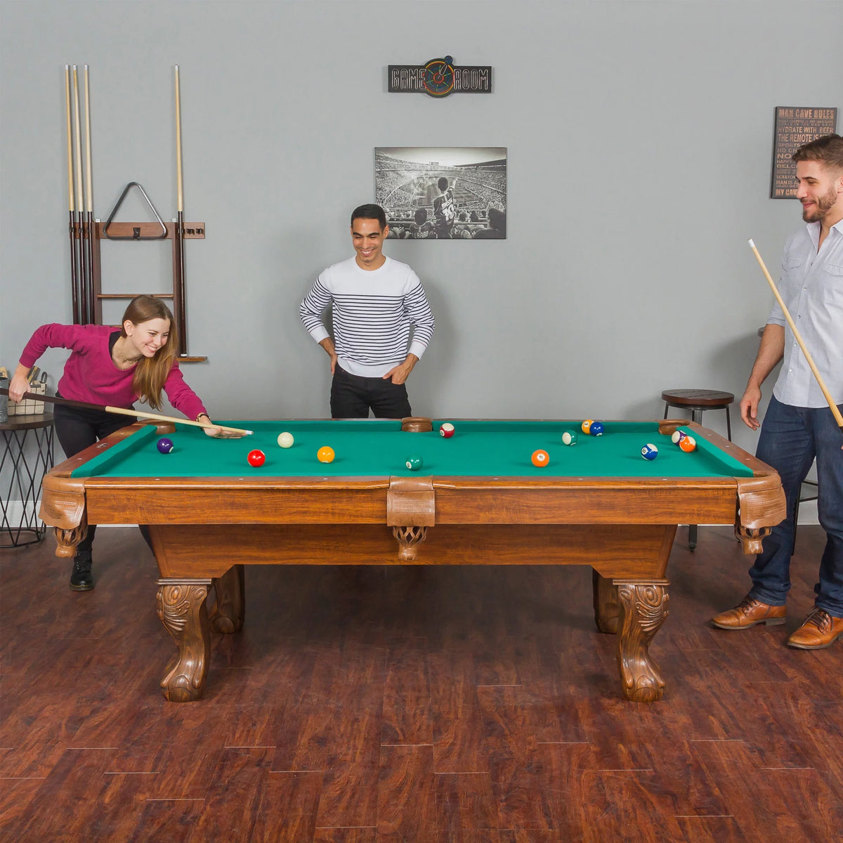 87" Green Billiard Pool Table B332