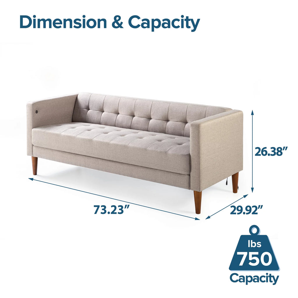 Fabric Sofa Couch with USB Ports N735775