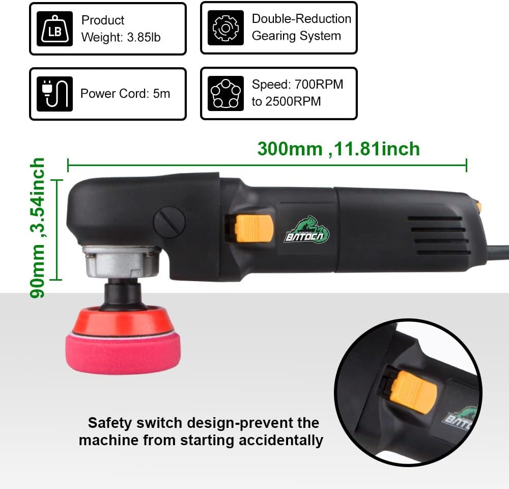 3 inch 6-Level Speed Rotary Car Polisher with Foam Polishing Pads X413