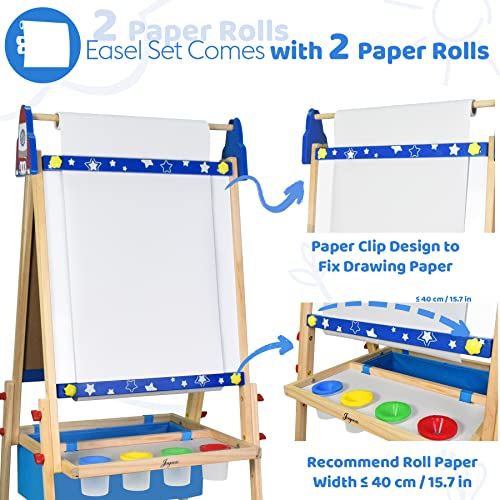 Adjustable Wooden Kids Art Easel with Whiteboard & Chalkboard N482