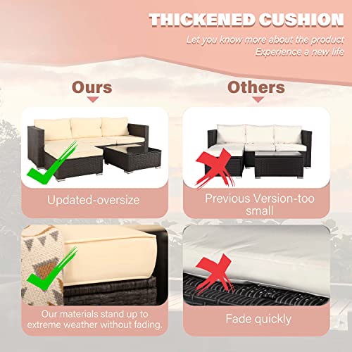 Oversize 5 Piece Wicker Patio Furniture Set Z7655