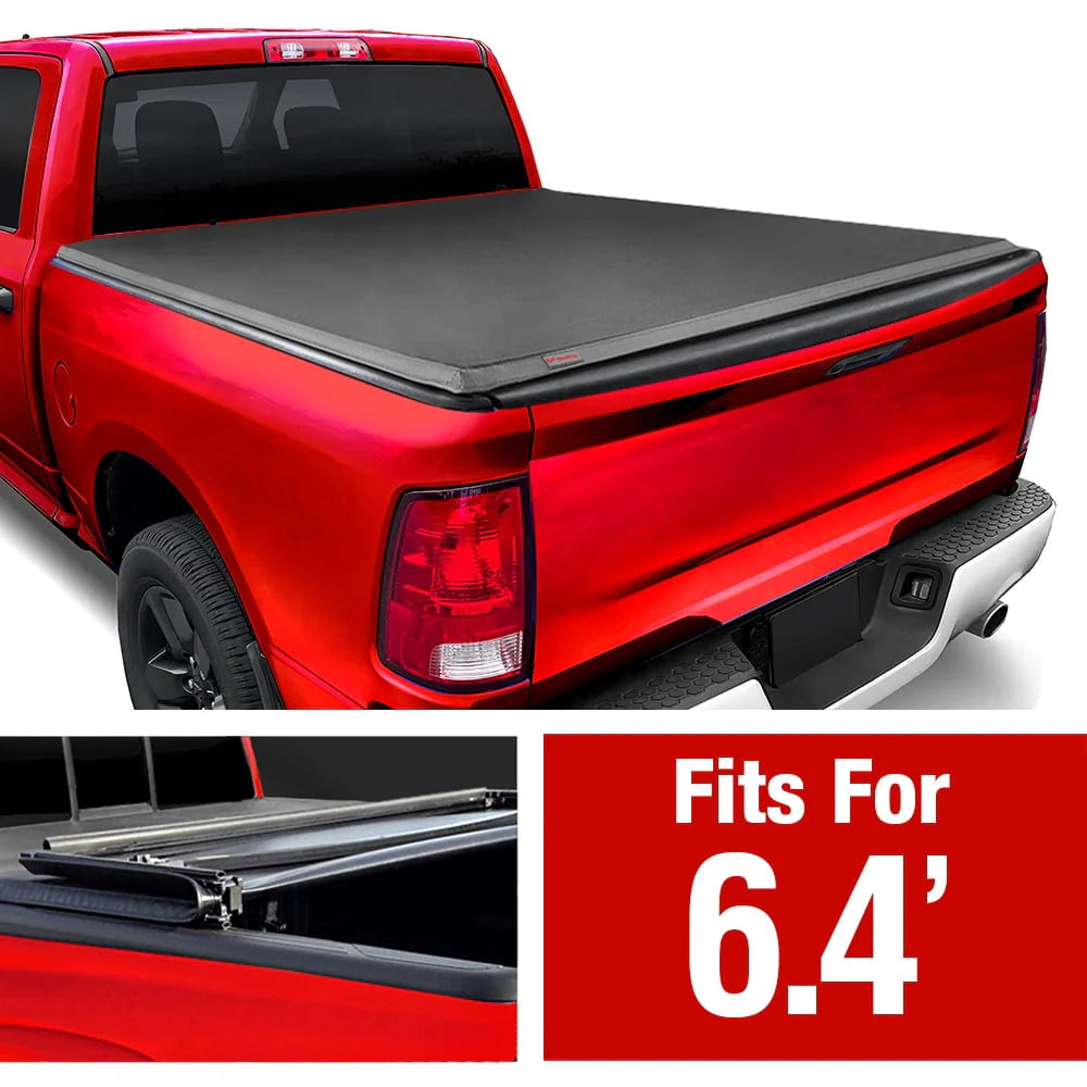 Soft Quad-fold Truck Bed Tonneau Cover 6'4 Bed I1756