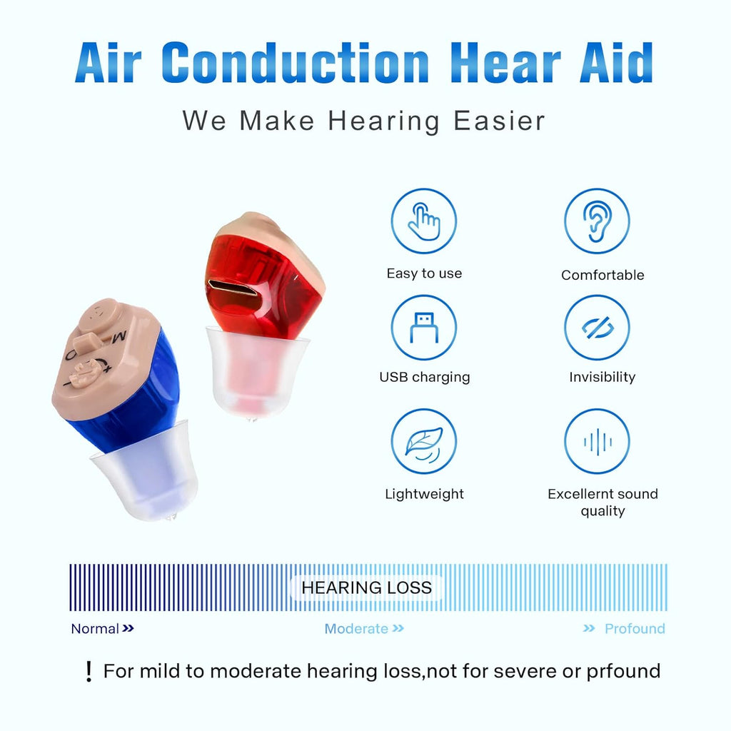 Rechargeable Invisible Hearing Aid 2 Pack J17338