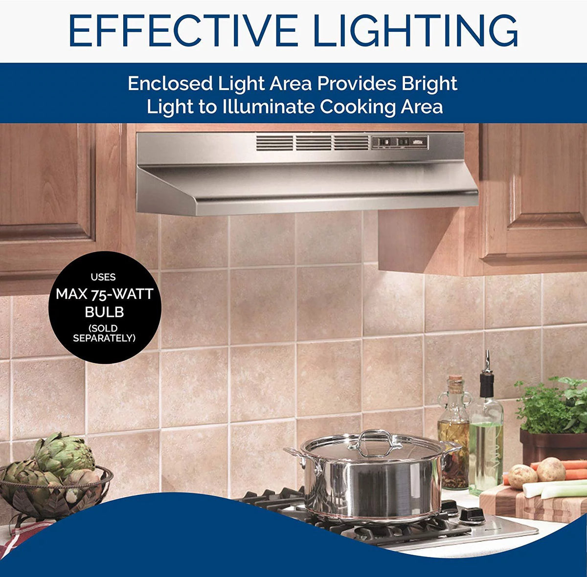 Stainless Steel Ductless Range Hood Insert with Light G6466