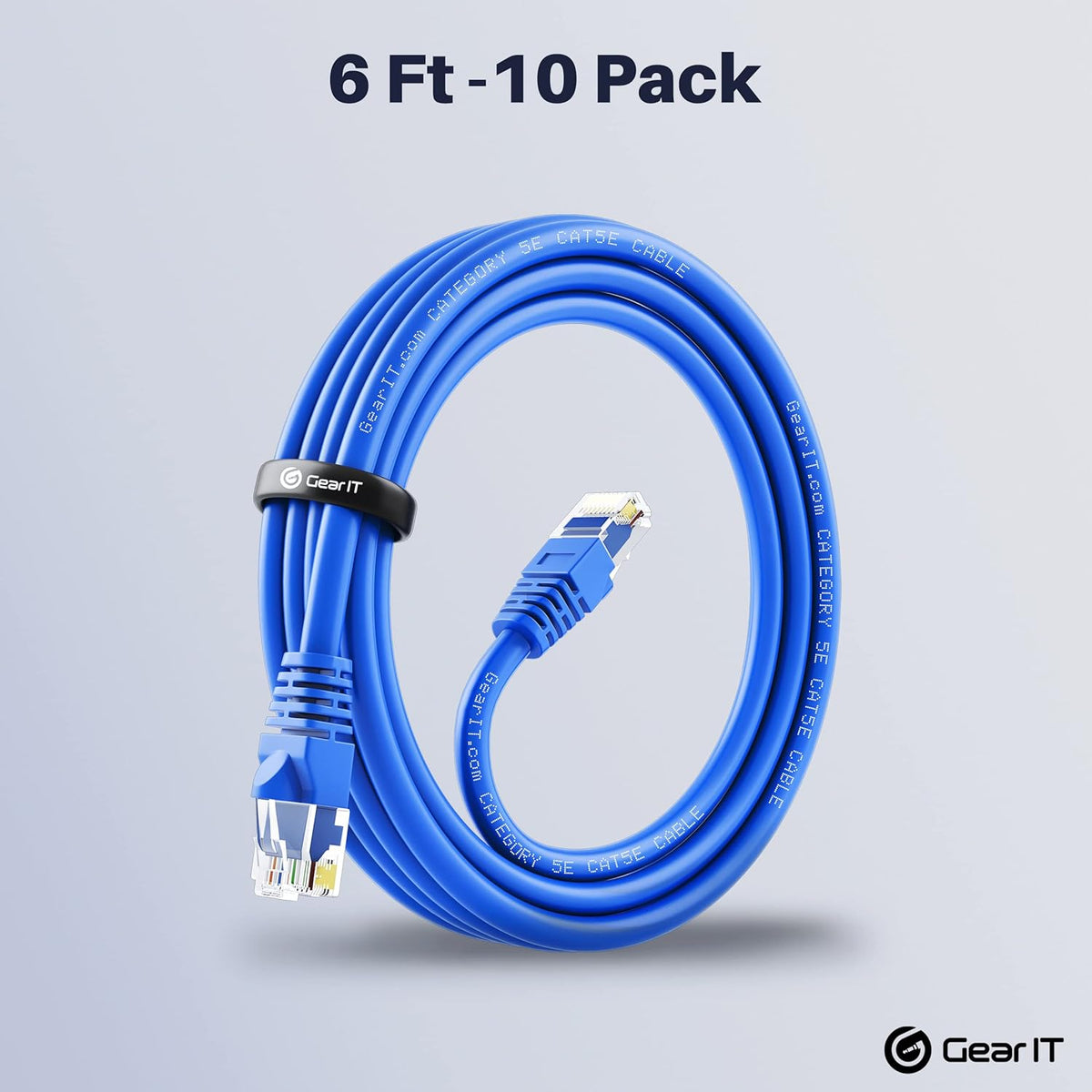 Blue 50-Pack Cat5e Ethernet Patch Cable 3 Feet RJ45 LAN Network Cord T35875