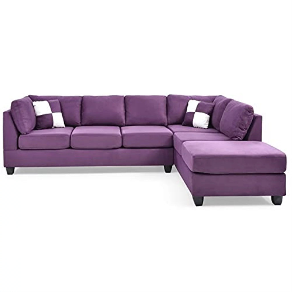 Purple Microsuede Sectional L211295