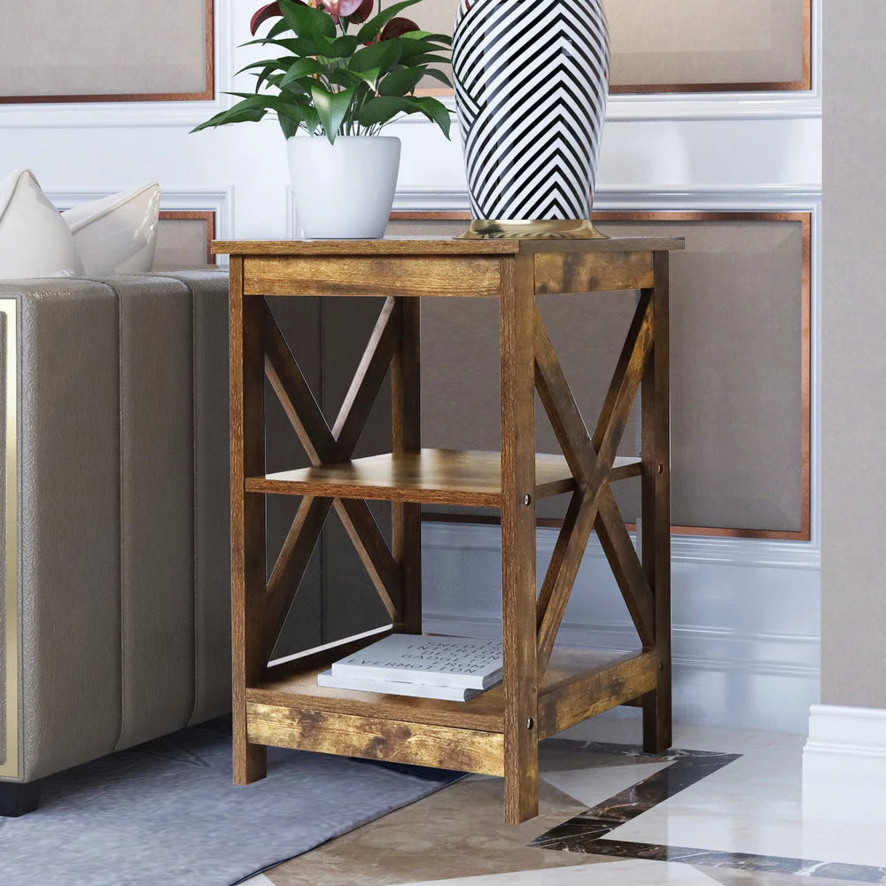 Wood 3-Tier End Table O7432