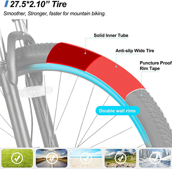 Blue 350W 36V 7-Speed Electric Bike U164246