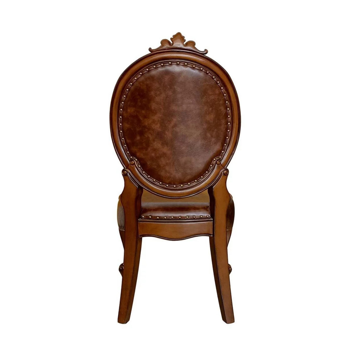 Set of 2 Brown Tufted Faux Leather Dining Chair Q499