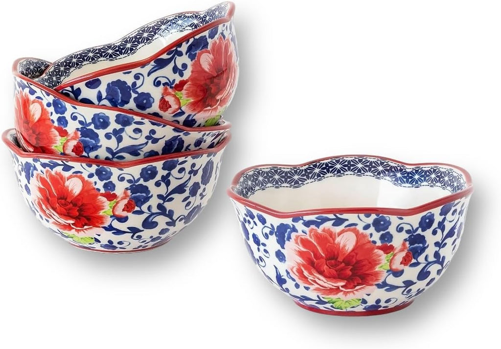 12-Piece Blue Floral Dinnerware Set T442314