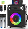 Karaoke Machine with 2 Wireless Microphones, Bluetooth Speaker W2977