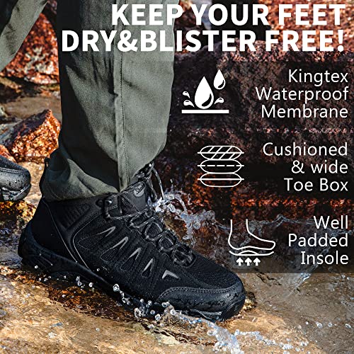 Men's Waterproof Non-Slip Lightweight Mid Top Hiking Boots I804
