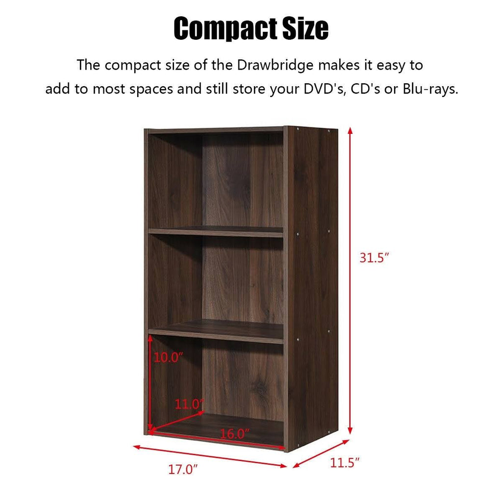 White 3 Shelf Bookcase Storage Cabinet J931896