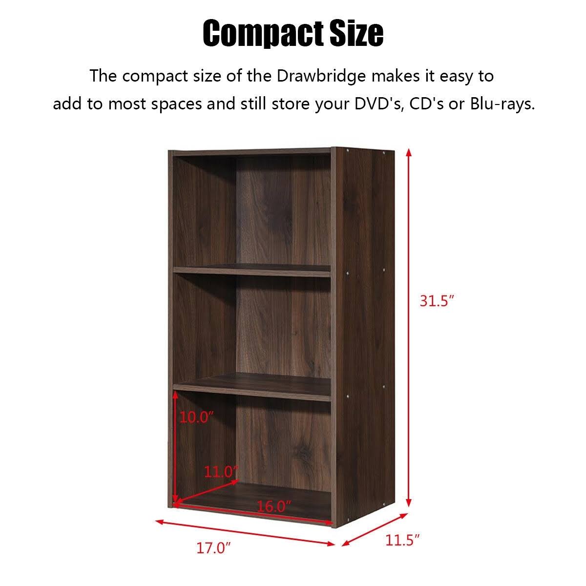 White 3 Shelf Bookcase Storage Cabinet J931896