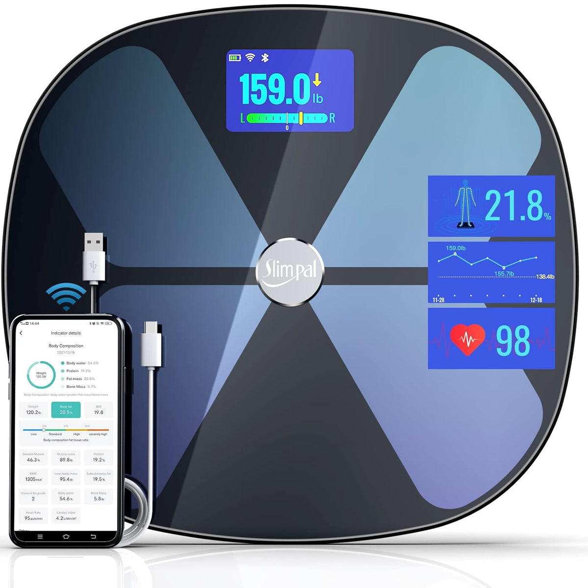 Smart WiFi Bluetooth Digital Bathroom Weight Scale B6075