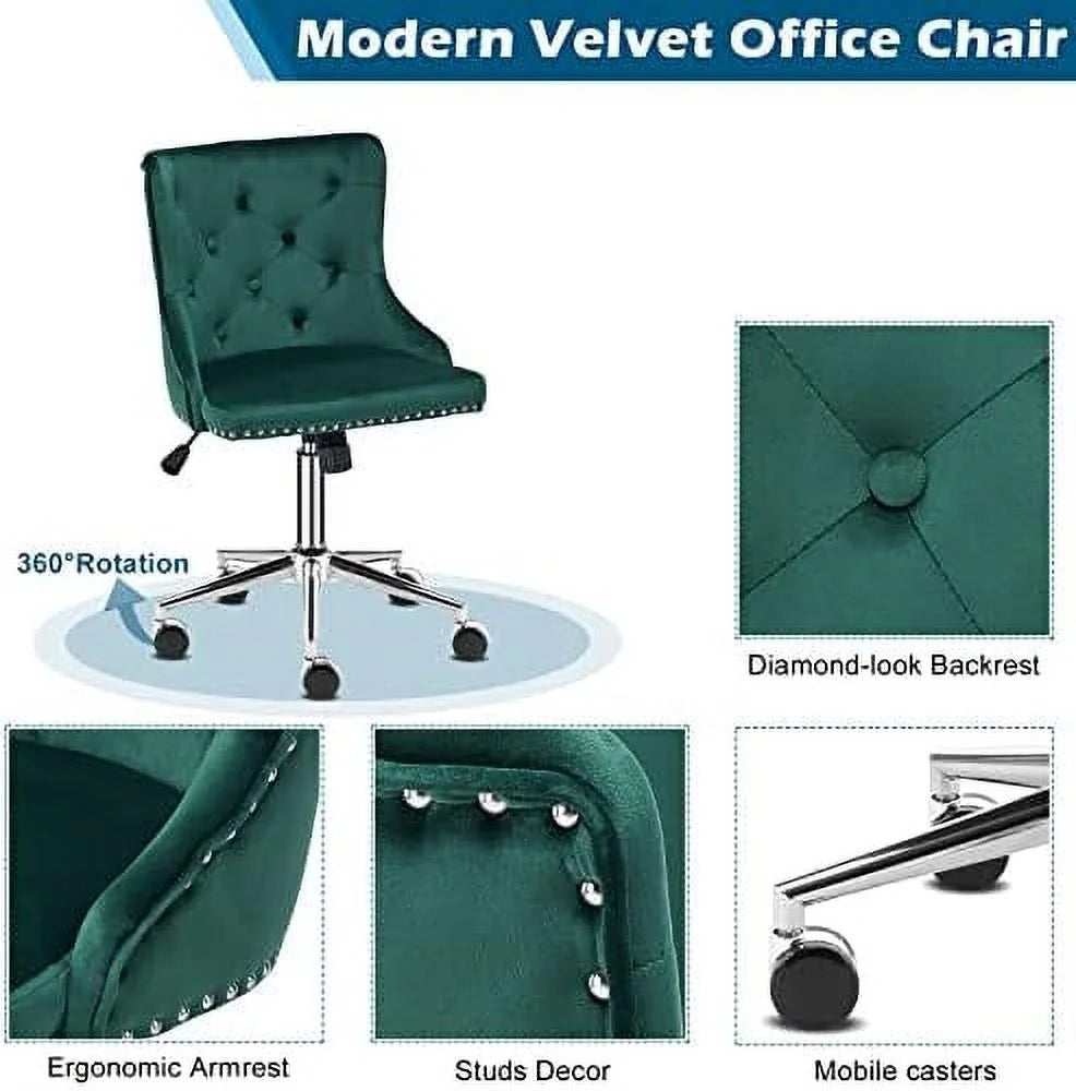 Microfiber Rustic Swivel Desk Chair with Wheels G613581