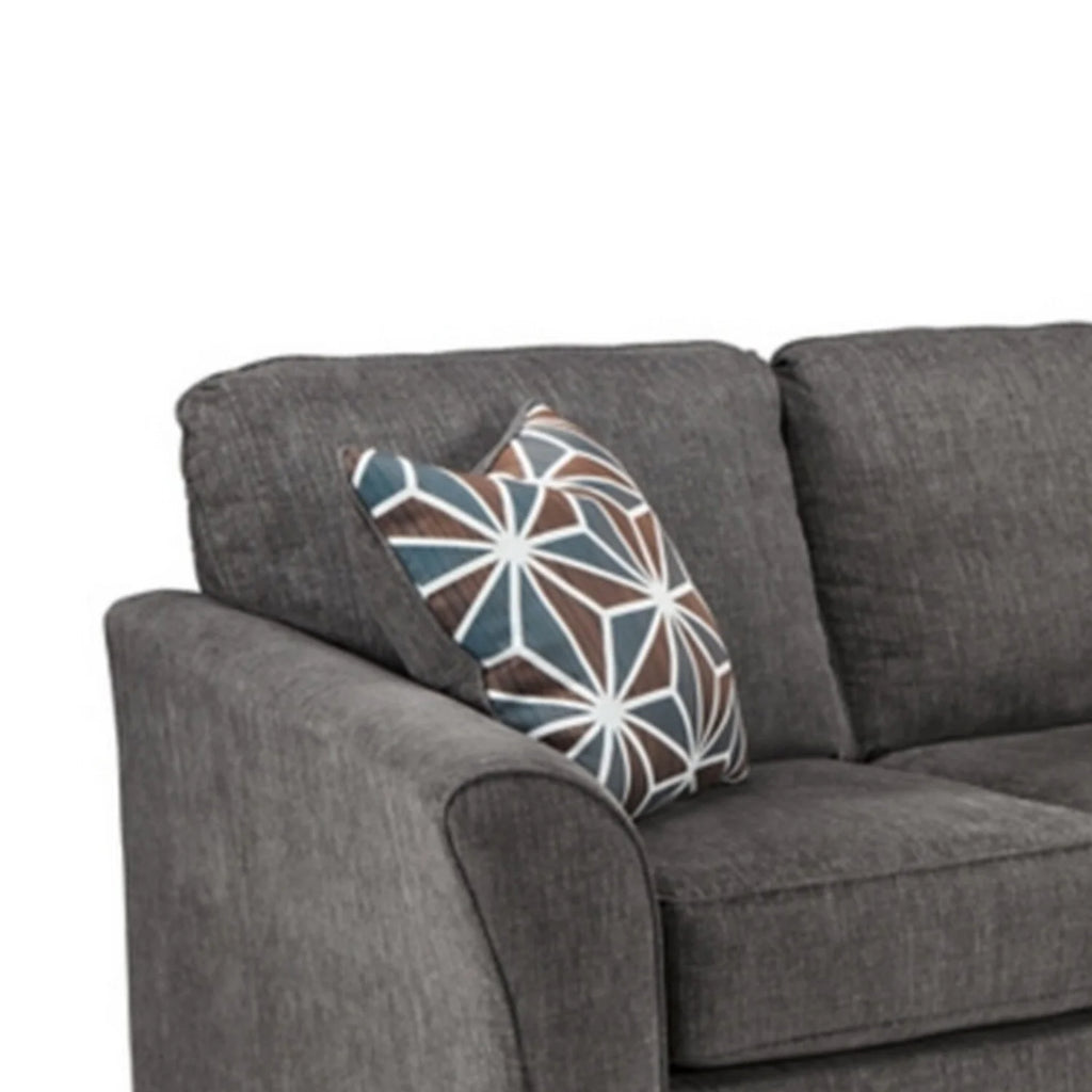 89 Inch Sofa with Chaise, 2 Throw Pillows, Ottoman Y581