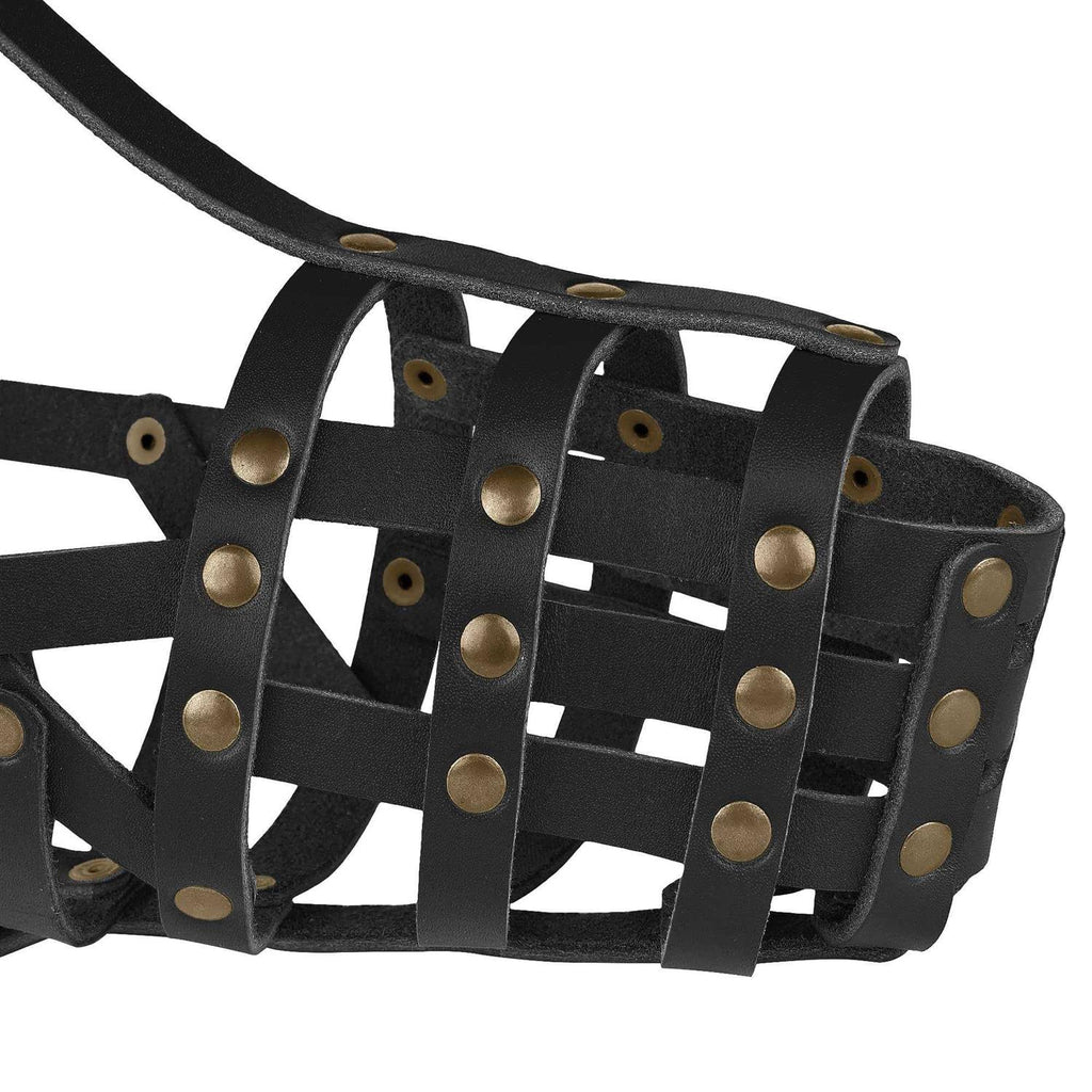 Leather Dog Muzzle Adjustable Breathable Medium Large Breeds L6038