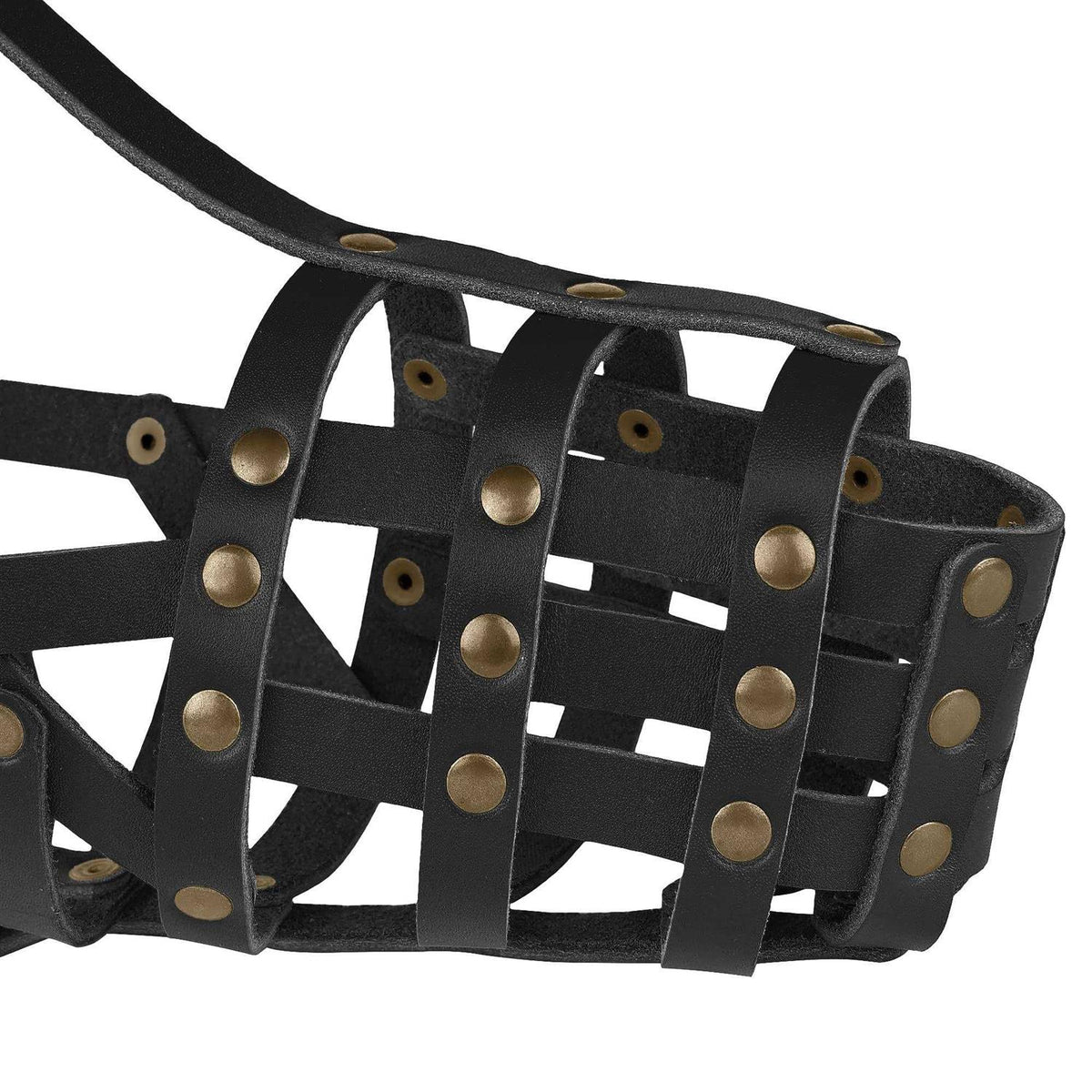 Leather Dog Muzzle Adjustable Breathable Medium Large Breeds L6038