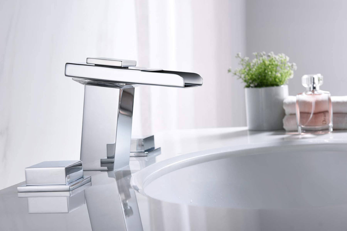 Chrome 8-Inch LED Widespread Bathroom Sink Faucet V860322