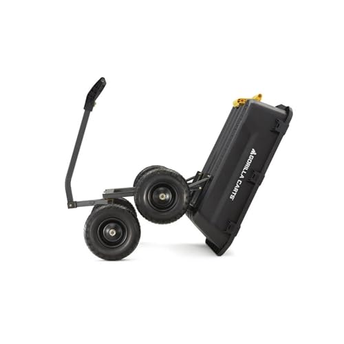Heavy-Duty Steel Frame Dump Cart with 600 lb Capacity and No-Flat 10-Inch Tires H396
