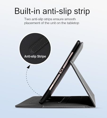 Black Protective Folio Stand Cover for iPad 10.2 Inch 9th/8th/7th Generation and iPad 10.5 Inch Air/Pro 3rd K226