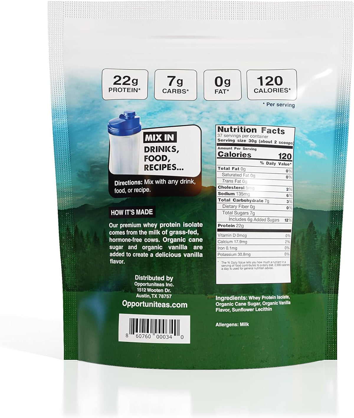 Unflavored Grass Fed Whey Protein Powder Isolate, 2.5 Pounds Pack of 2 B212