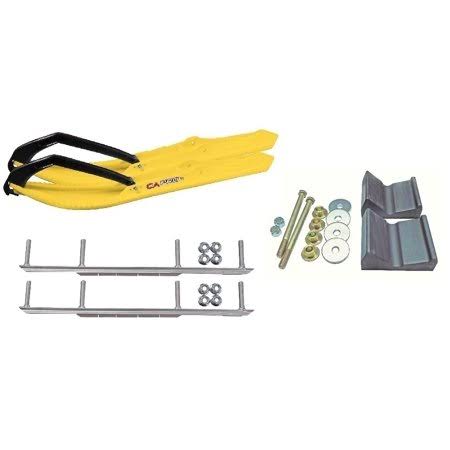 Yellow Snowmobile Skis with 7.5 inch Shaper Bars Complete Kit Z925
