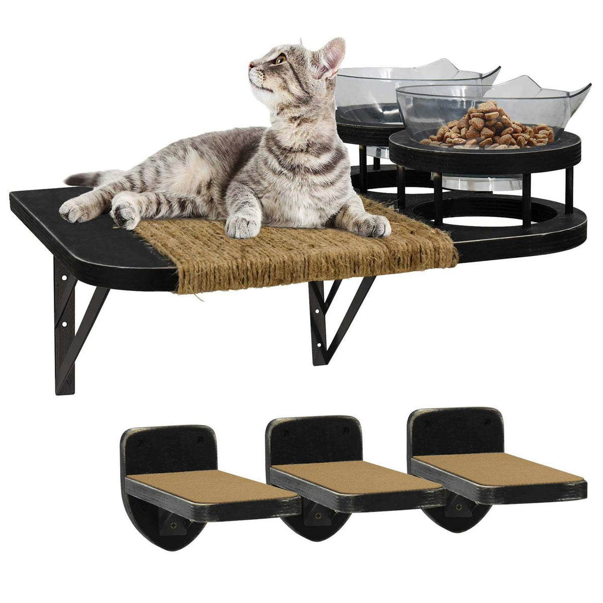 Cat Hammock Wall Shelves with 3 Steps J678413