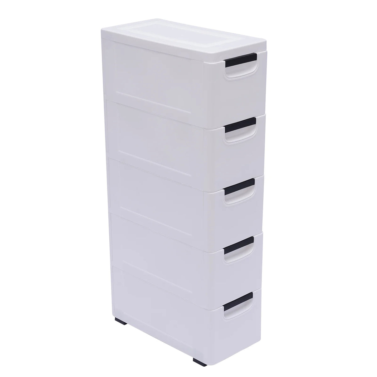 White 5 Drawer Plastic Dresser Storage Cabinet X1743
