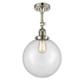Polished Nickel 1 Light Semi-Flush Mount E220