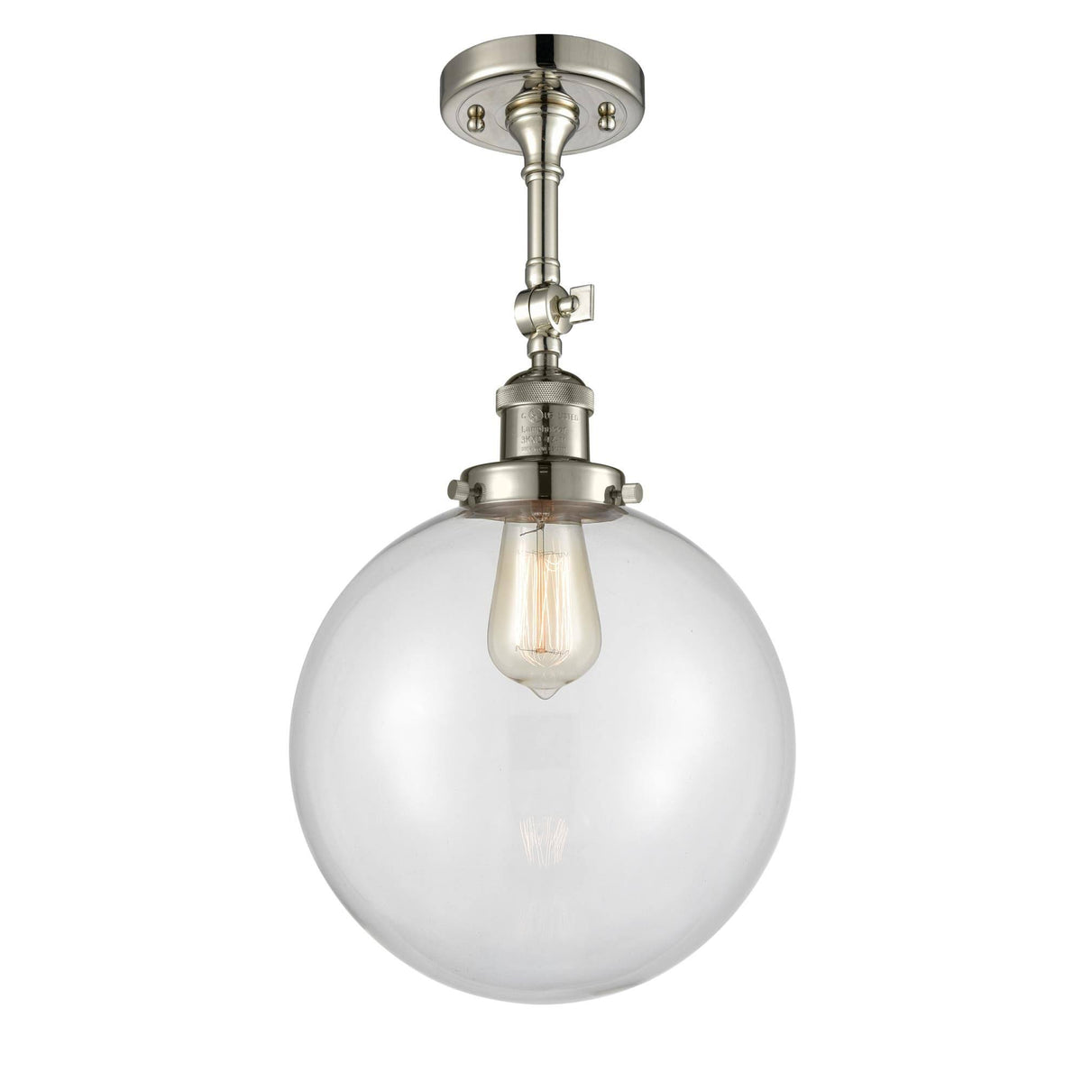 Polished Nickel 1 Light Semi-Flush Mount E220