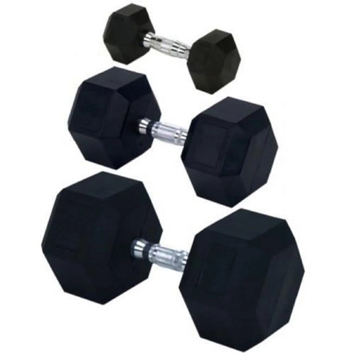 Rubber Encased Solid Hex Dumbbell L68938