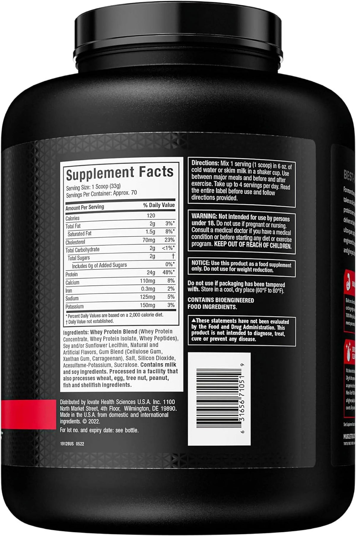 5 lbs Whey Protein Isolate Powder L323447
