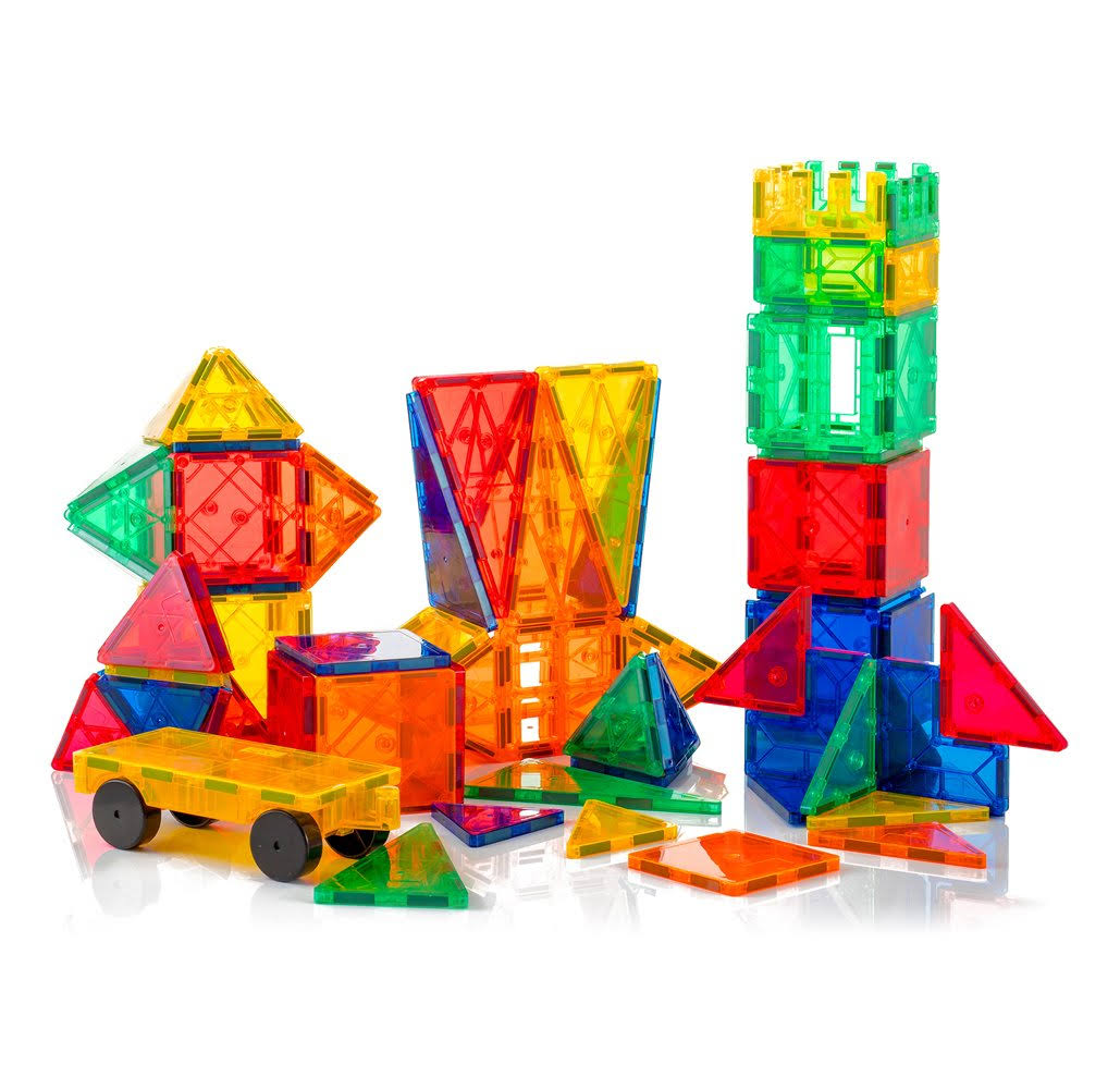 120-Piece Magnetic Tiles Set with Carrying Bag T273958