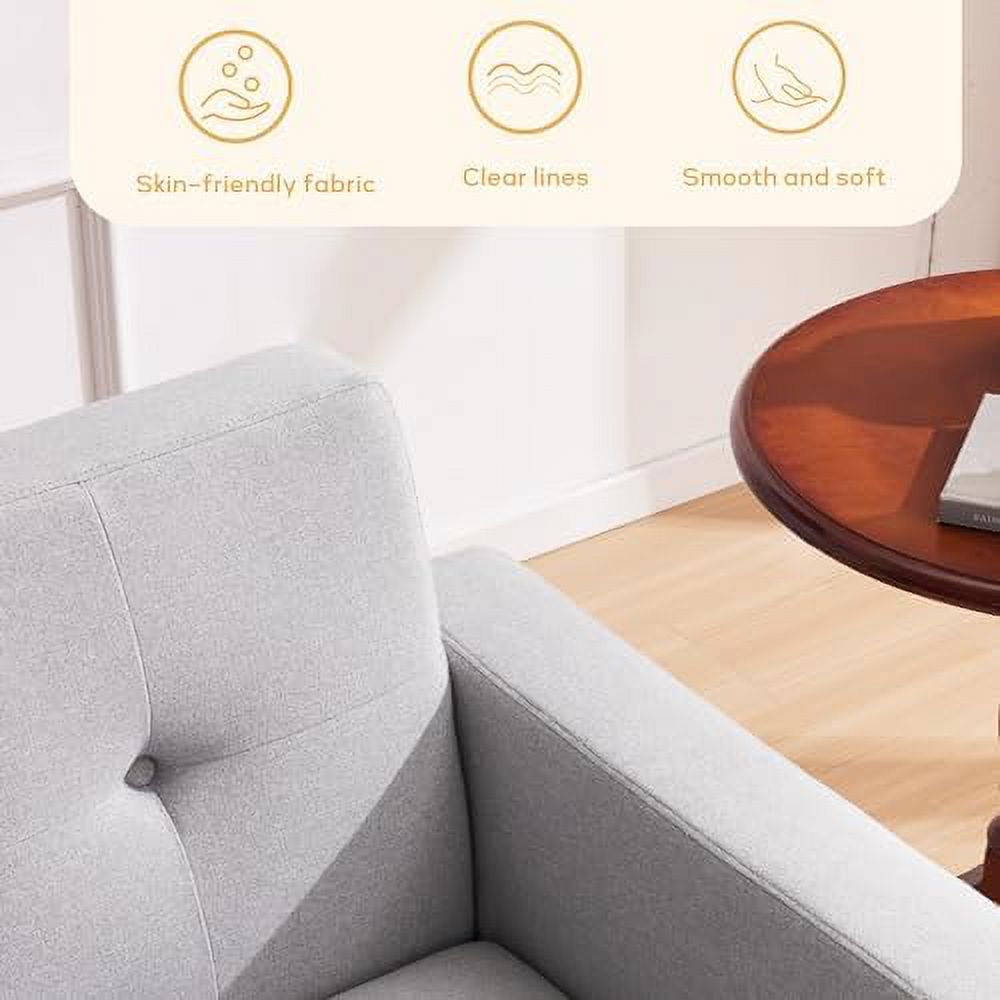 Fabric Accent Chair Button Tufted Upholstered Arm Chair U660297
