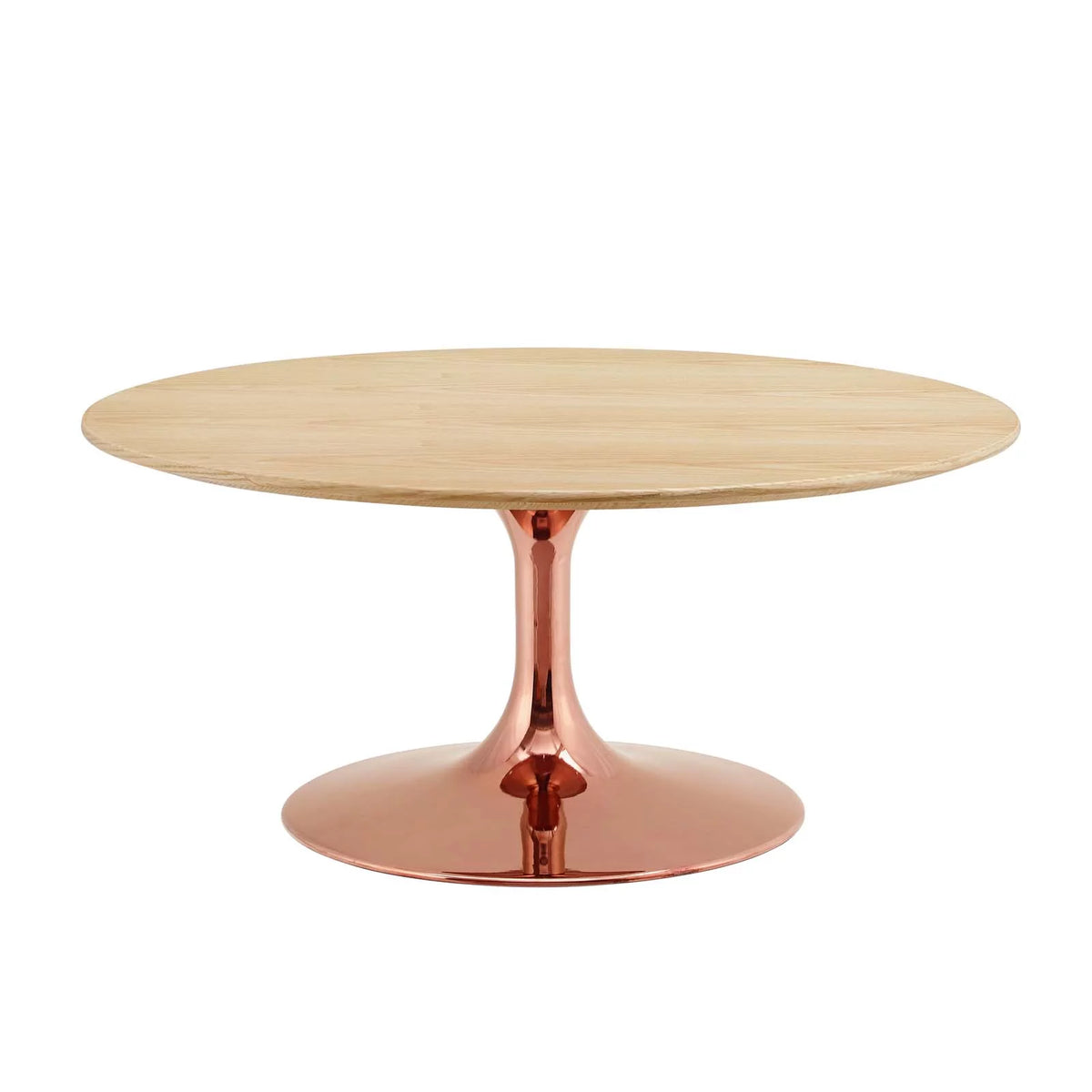 Round Wood Metal Coffee Table Z595