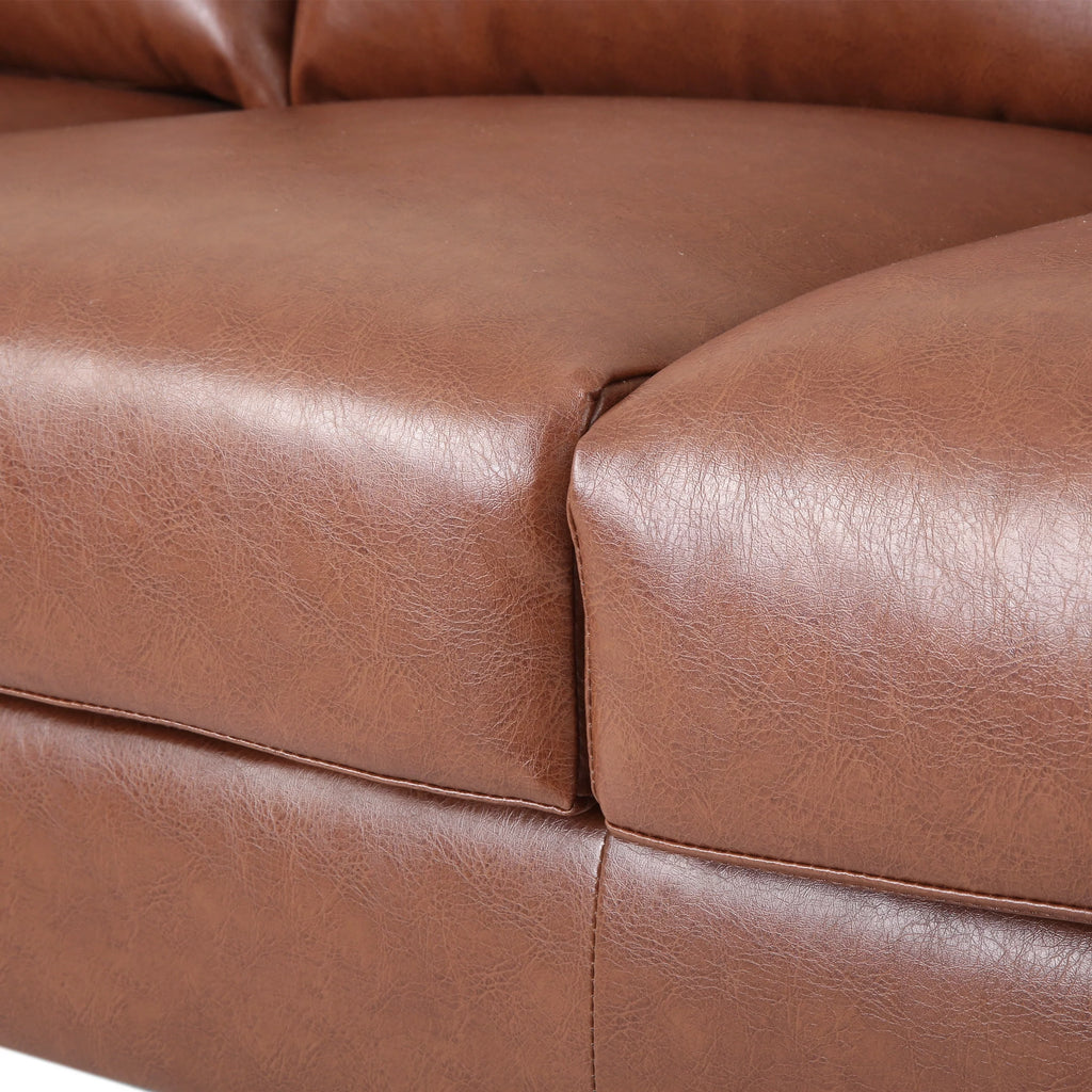 Faux Leather 3 Seater Sofa with Pillows M63219