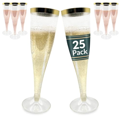 25 Pack 4.5 oz Plastic Champagne Flutes I195194