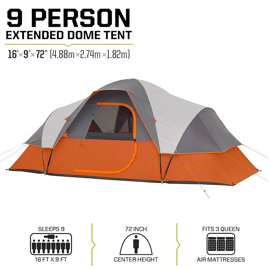 9 Person Waterproof Double Layer Dome Tent S652