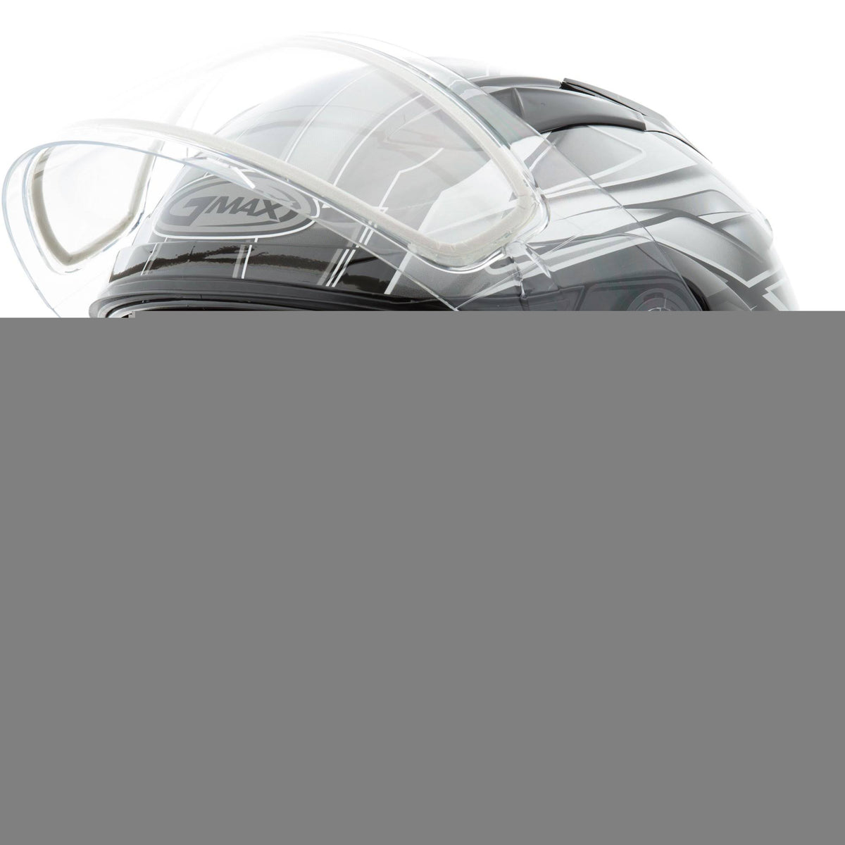 Matte Black White Modular Snow Helmet V825