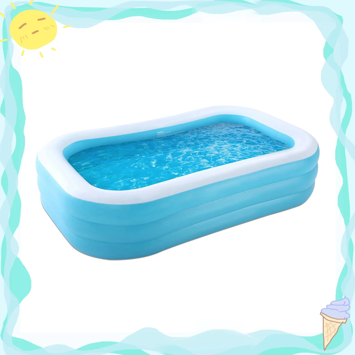 95In Inflatable Square Swimming Pool K832331
