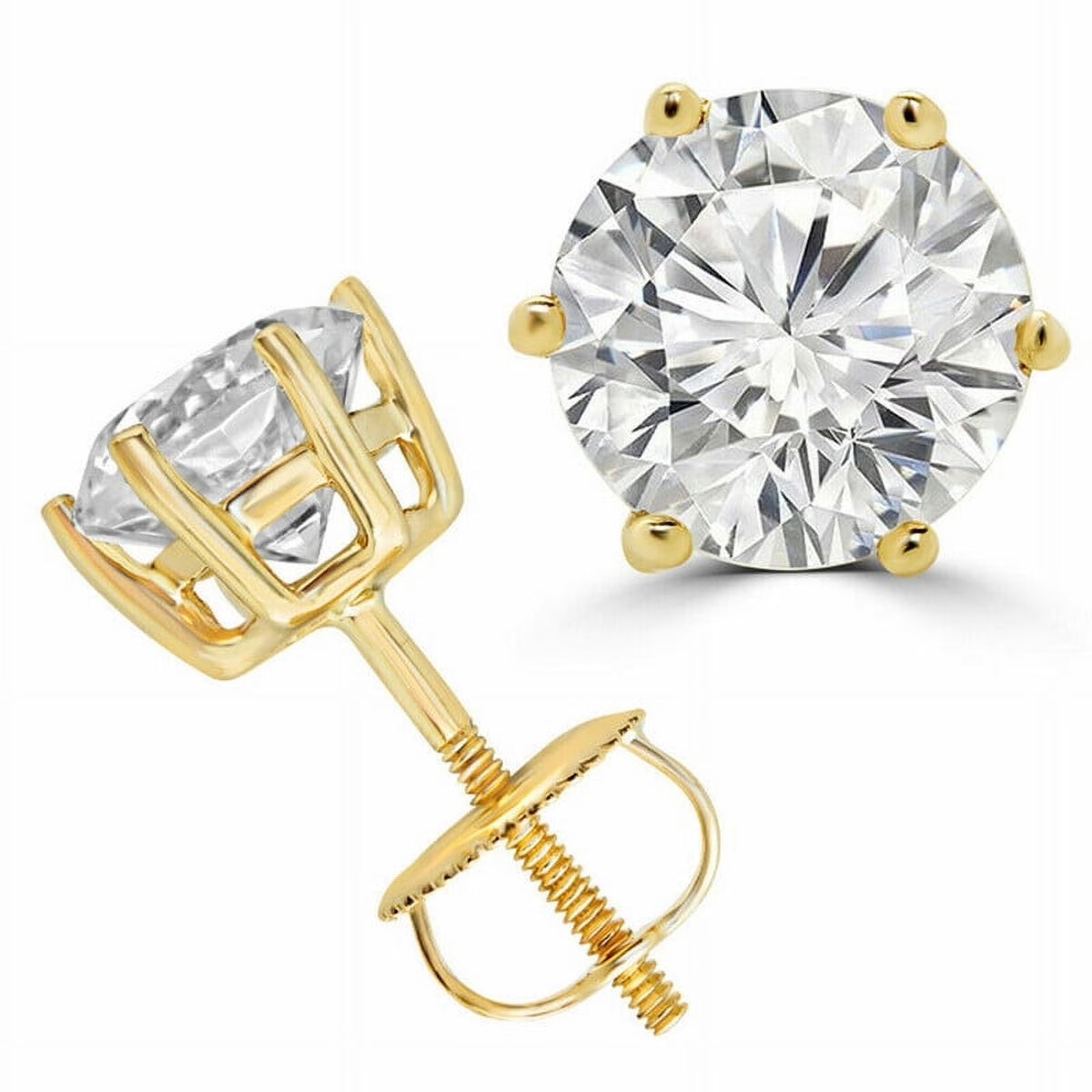 2 Carat Solitaire Moissanite Stud Earrings U62775