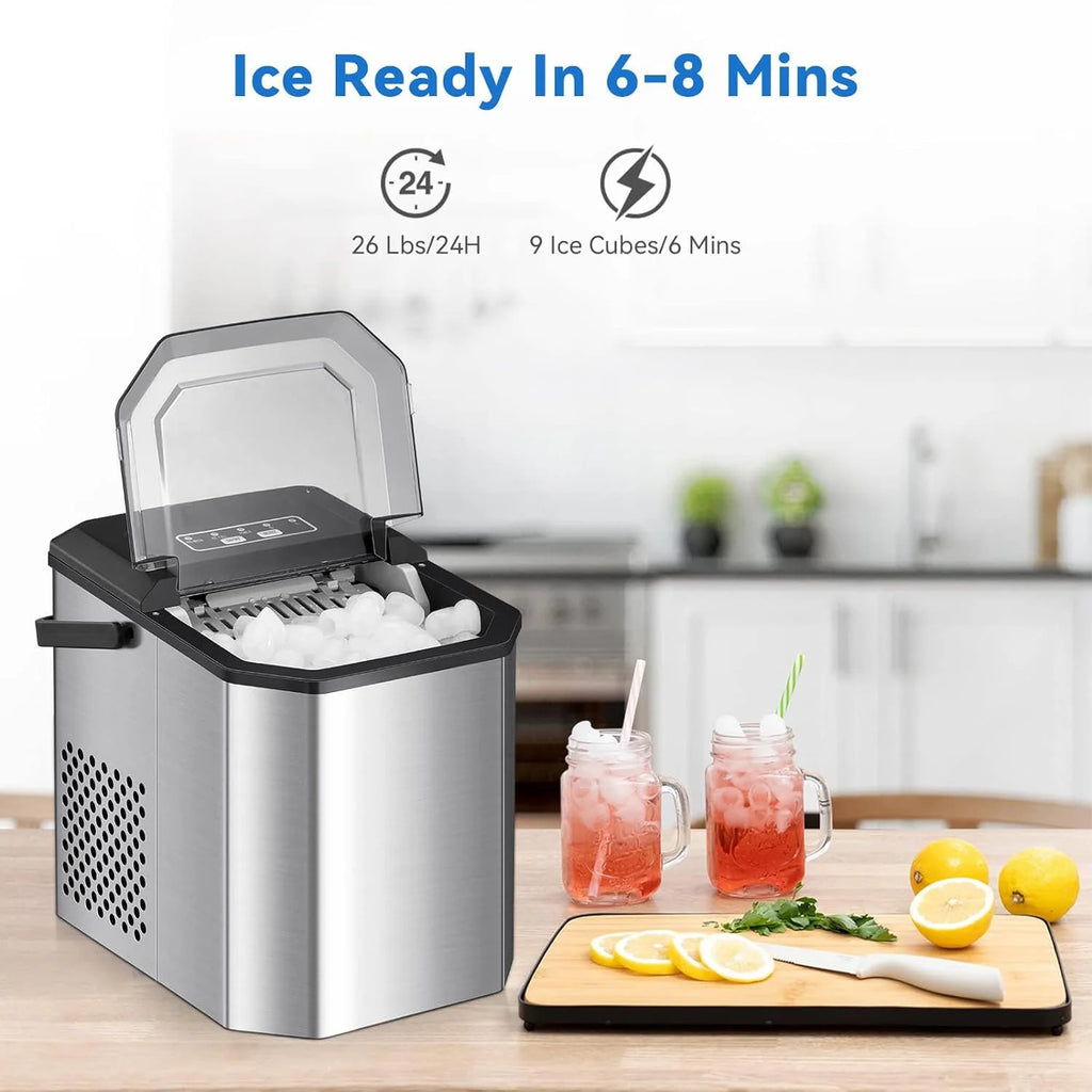 Countertop Ice Maker 26LBs/24H with 2 Size Bullet Ice P443709