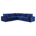 Blue Navy Velvet Sectional Sofa Set F657434
