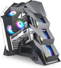 Black M-ATX Mid-Tower PC Gaming Case with 200mm RGB Fan W111200