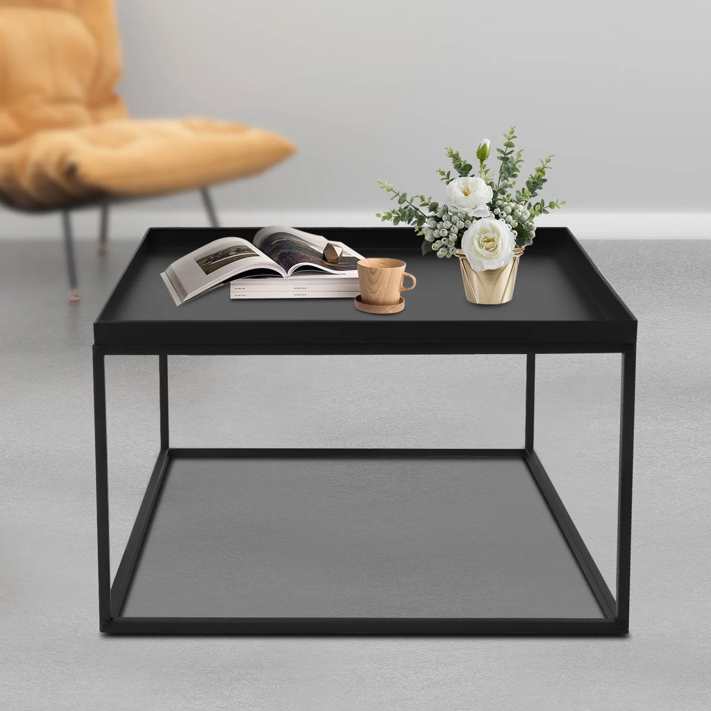 Black Metal Tray End Table Y3192