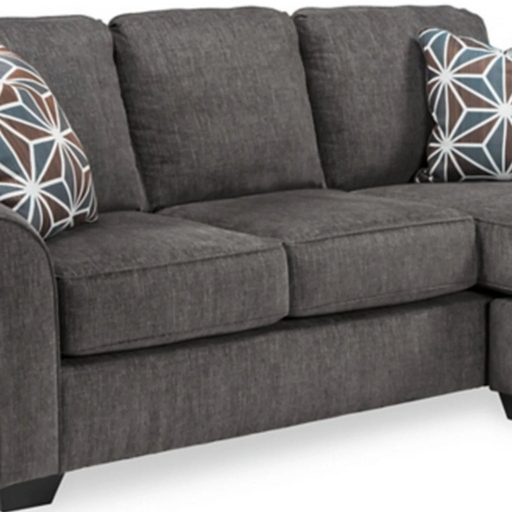 89 Inch Sofa with Chaise, 2 Throw Pillows, Ottoman Y581